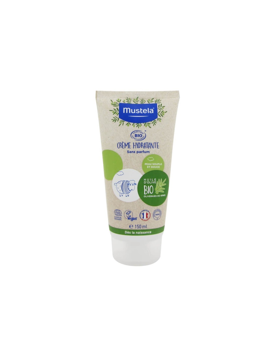 Mustela Bio Hydrating Cream - Crema corporal vegana hidratante para bebés,  sin perfumes