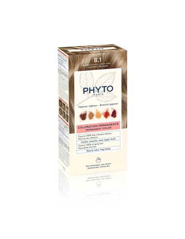 Phyto Color Tinte Permanente con Pigmentos Vegetales 8.1 Rubio Gris Claro