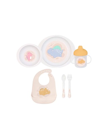 Saro Happy Dinos Microwave Feeding Set 6 piezas