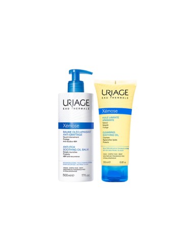 Uriage Pack Xémose Bálsamo Calmante Anti-Picazón 500ml + Aceite Limpiador Calmante Xémose 200ml