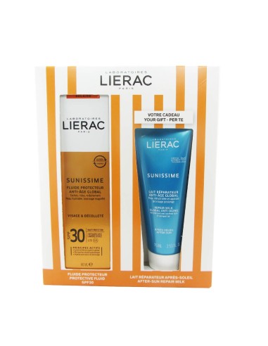 Lierac Sunissime Pack fluido protector global antiedad SPF30 40ml Leche reparadora global antiedad 75ml