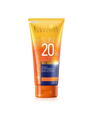 Eveline Cosmetics Sun Amazing Oils Emulsion de Bronceadora Altamente Resistente al Agua SPF20 200ml