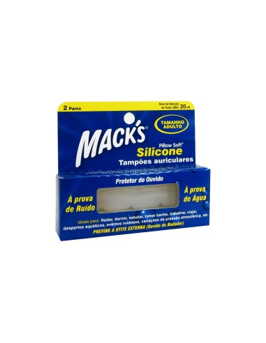 Macks Silicone Earplugs Adult Size 2 Pairs