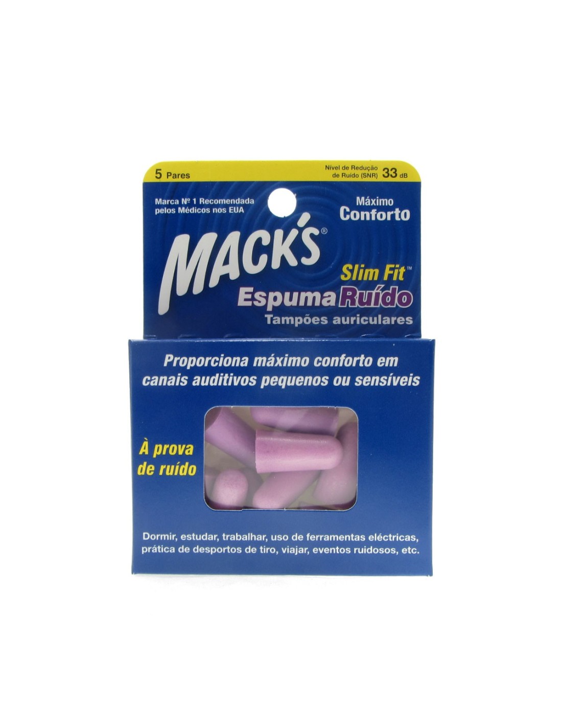 Macks Earplugs Foam Noise Slim Fit 5 Pairs 3830