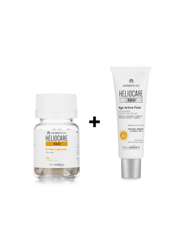 Heliocare Pack 360 Fluido Age Active SPF50 50ml y D Plus 30 Cápsulas