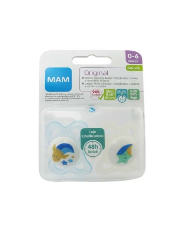 Mam Original Chupete de Silicona 0-6m Rosa 2 Unidades