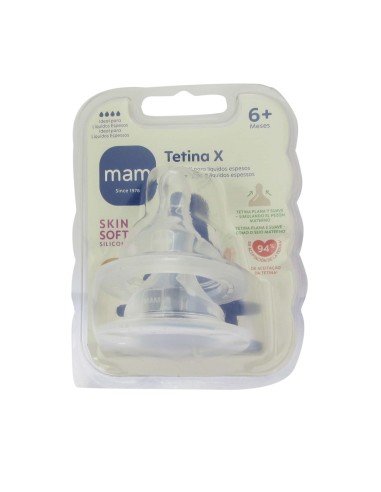 Mam Tetina Silicona 6+ Meses Flujo Muy rápido x2