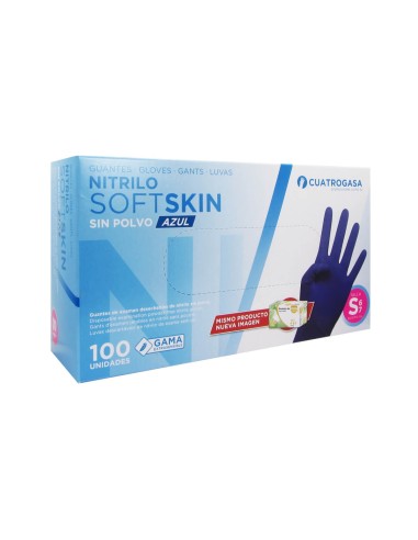 Guantes SoftSkin Blue Nitrile Talla S x100 Unidades