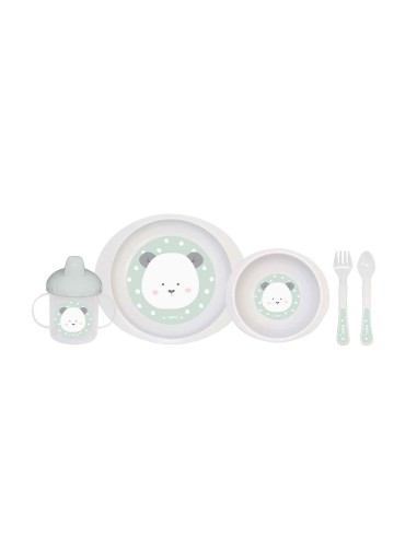 Saro 5 Pieces Pocket Feeding Set Sweet and Fun Hunter Mint