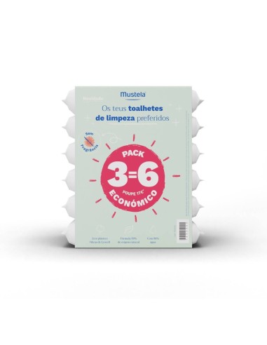 Mustela Pack Toallitas Sin Fragancia 6x60 unidades