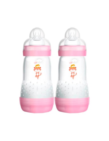 Mam Biberón Anti-Cólicos Easy Start 2m Rosa 2x260ml