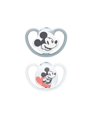 NUK Space Mickey Chupete de silicona Niño 6-18M x2