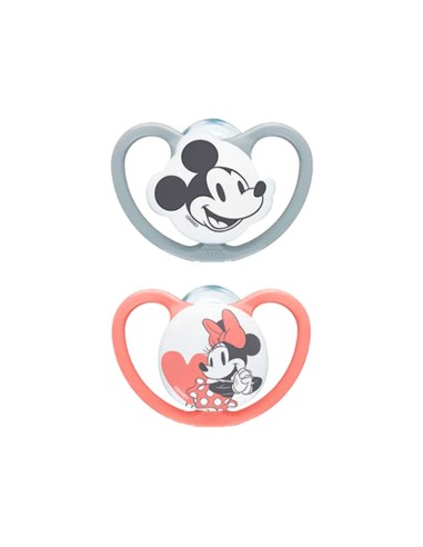 NUK Space Mickey Chupete de silicona Niña 6-18M x2