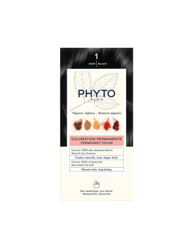 Phyto Color Colorante Permanente con Pigmentos Vegetales 1 Negro