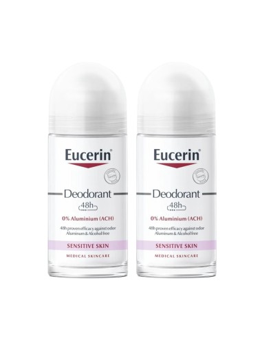 Eucerin Desodorante Roll On 24h Sin Aluminio 50mlx2