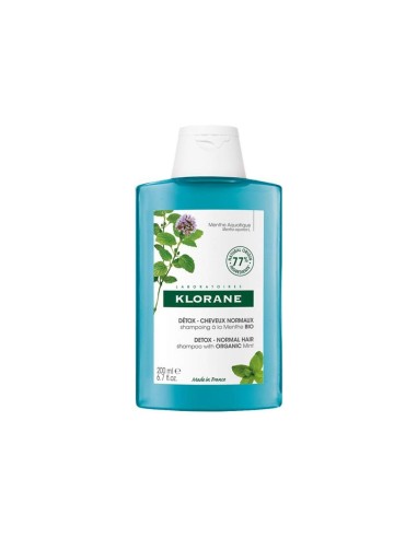 Klorane Champú Agua-Menta para cabellos expuestos a la contaminación 200ml