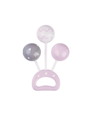 Saro Mi Primer Sonajero Rosa y Gris
