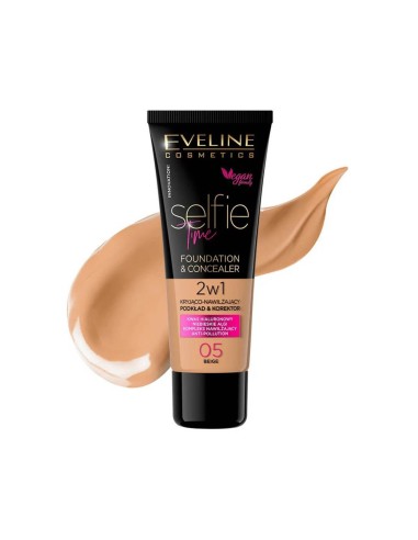 Eveline Selfie Time Foundation e Concealer 2in1 05 Beige 30ml