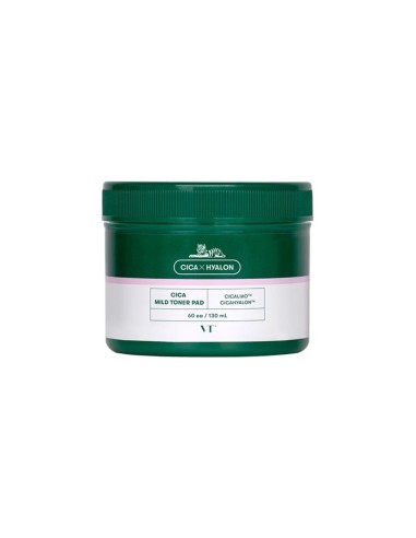 VT Cosmetics Cica Hyalon Cica Mild Toner Pad 60 unidades