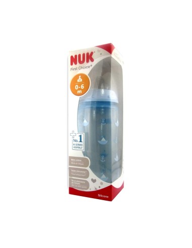 Nuk Biberón Azul 300ml + Tetina Silicona M