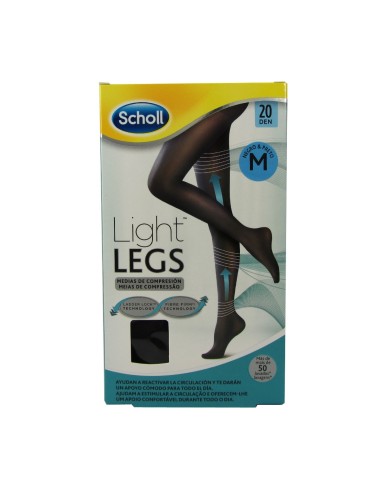 Scholl Light Legs Medias de compresión 20Den Negro Medium
