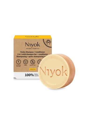 Niyok Champú y Acondicionador Sólido 2 en 1 Vitamina 80g