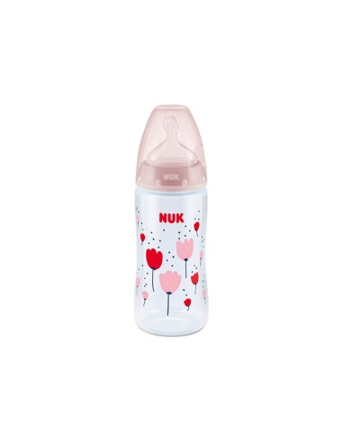 Botella indicadora de temperatura de silicona NUK First Choice 0-6M M 300ml