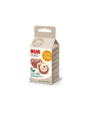 NUK For Nature Chupete de plástico 0-6m x2