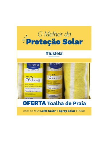 Mustela Pack Leche & Spray Solar SPF50 & Toalla de Playa